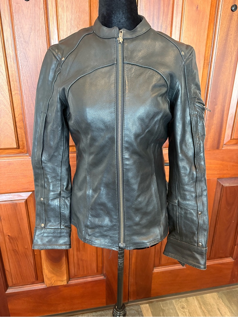 Z1R Women's 243 Black Leather Jacket Black Size XS  2813-0604 Motorcycle